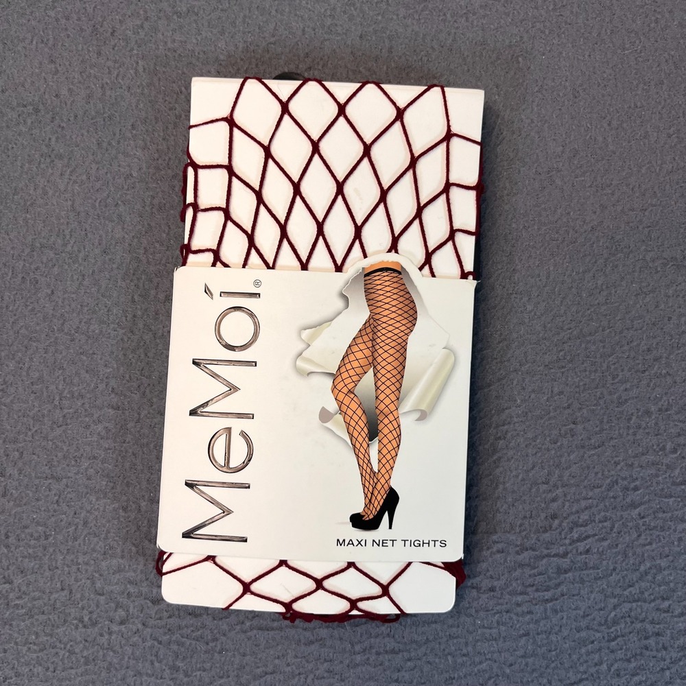 MEMOI Women's Fashion Merlot Maxi Net Tights Size S/M Sexy Holiday Stocking  NWT